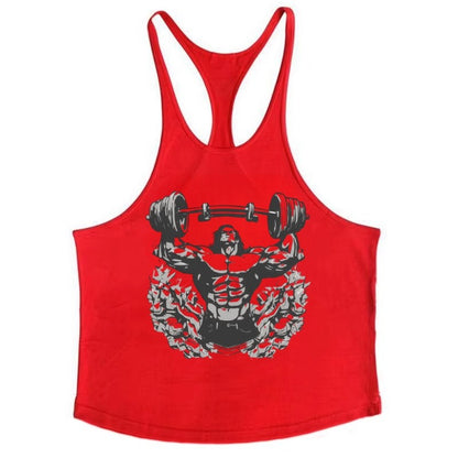 Mens Bodybuilding Fitness Tank Top, Premium Combed Cotton Singlets Sleeveless Shirt for Gym & Weightlifting