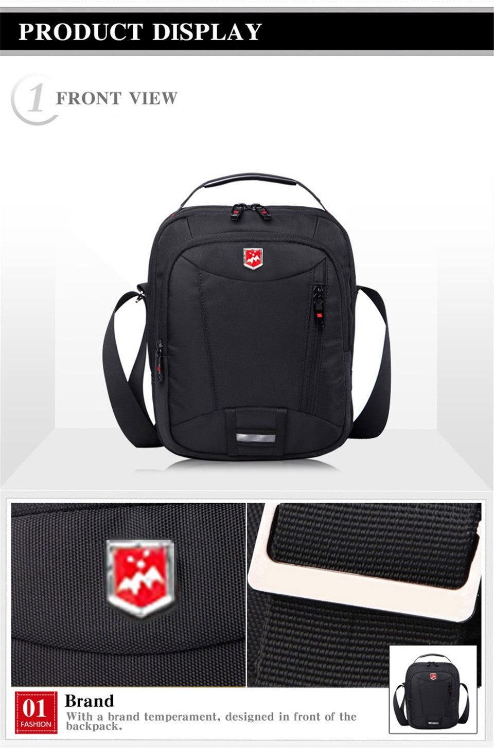 Swiss Waterproof Oxford Men's Messenger Bag Multifunction Business Casual Briefcase bag Travel Male Shoulder Bag Fashion Handbag