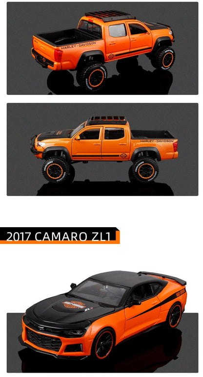 Novo Em Estoque Maisto 1:24 Toyota Tacoma Harley Davidson Chevrolet Camaro Zl1 Liga Fundida Modelo de Carro Miniatura Simulação Brinquedo