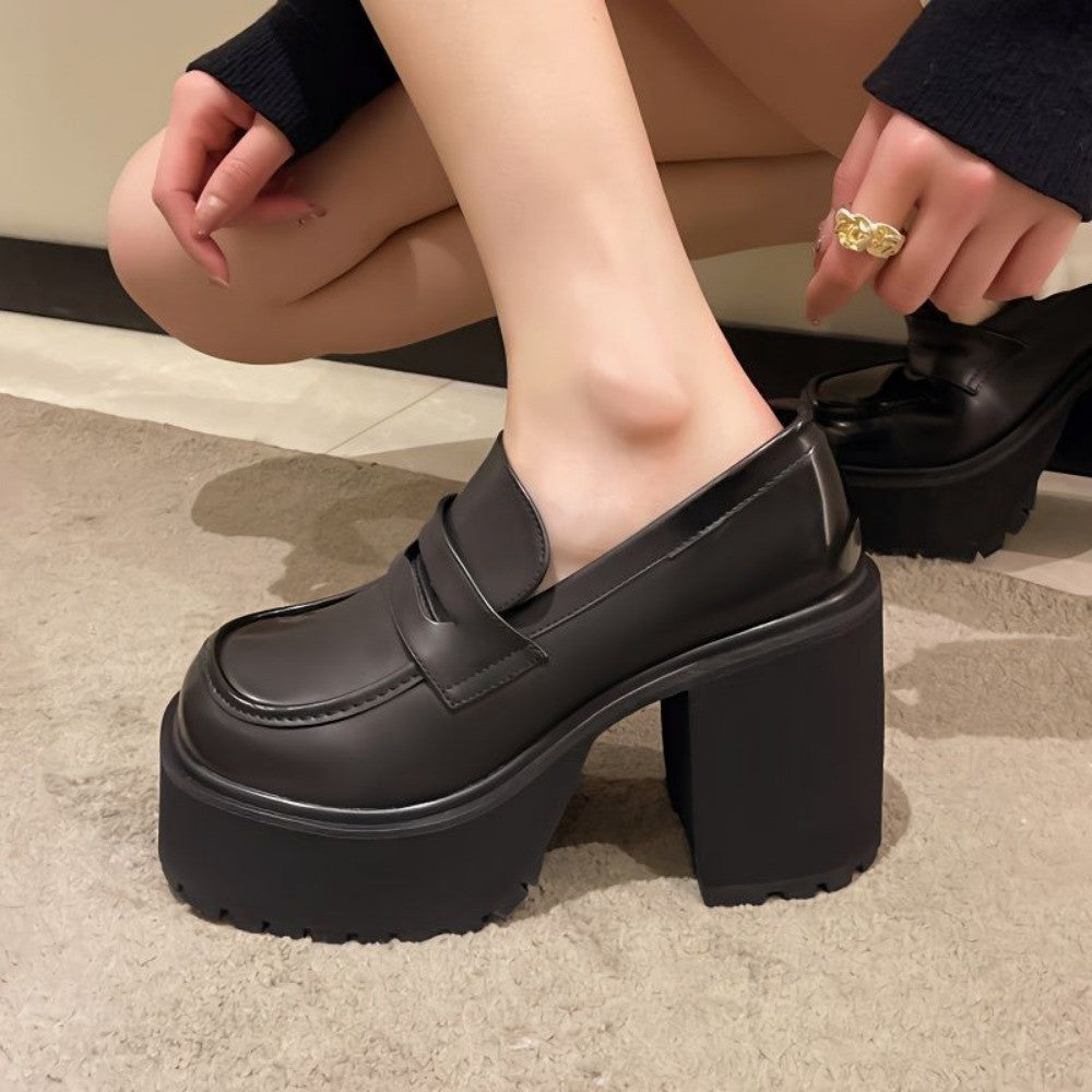autumn Platform Mary Jane Shoes Ladies Hot Sale High Heels Loafers Women Shoes Retro Chunky Heels Pumps Woman Uniform College