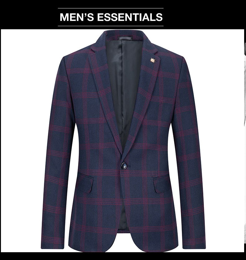 Men's Spring Autumn Wedding Suit 2024 Three-Piece Set Slim Fit Checkered British Style with Waistcoat And Trousers