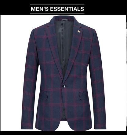 Men's Spring Autumn Wedding Suit 2024 Three-Piece Set Slim Fit Checkered British Style with Waistcoat And Trousers