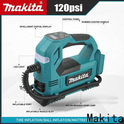 Inflador automático sem fio Makita DYS59 Bomba de ar elétrica Compressor de ar portátil para pneus de carro para bateria Makita 18V (sem bateria)