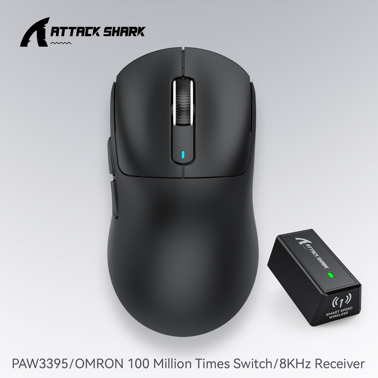 Mouse gamer sem fio 3-mode macro Attack Shark X3orX3Pro PixArt 1K/4K leve, 26K DPI PAW3395, adequado para laptop/Win/Mac