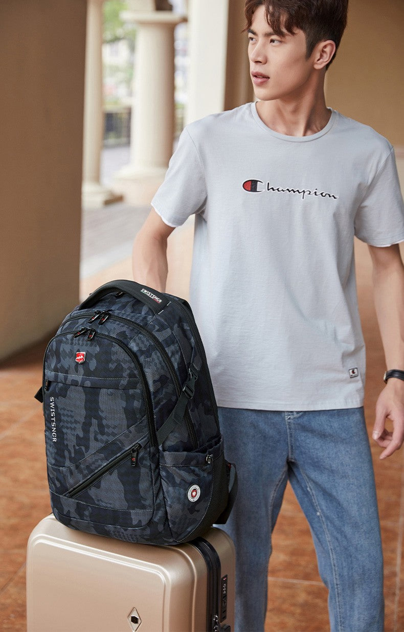 2025 New Waterproof Man Backpack Fit 17inch Laptop USB Charging Backpack Women Oxford Travel Male Bag Vintage School Bag Mochila