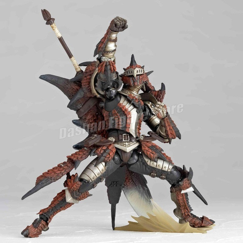 Kaiyodo Monster Hunter Rathalos Boneco de Ação Revoltech Yamaguchi Espadachim Modelo Reus Dragão de Fogo Macho Zinogre Brinquedo em Miniatura