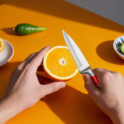MDHAND 9 Peças Conjunto de Blocos de Facas de Aço Inoxidável com Afiador Cortar Fatiar Frutas Carne Cutelo Faca Utilitária Facas Acessórios