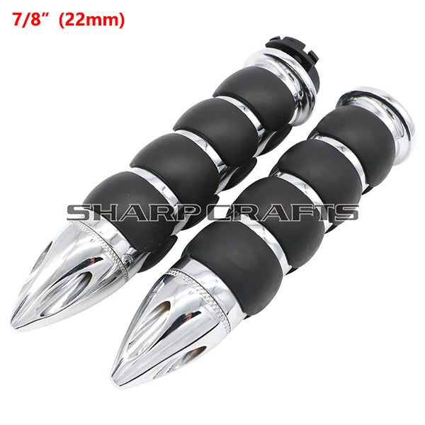 1" 25mm & 7/8'' 22mm Billet Rubber Flame Spike Hand Grips For Harley Honda Kawasaki Suzuki Yamaha  Bikes Cruiser Chopper Custom