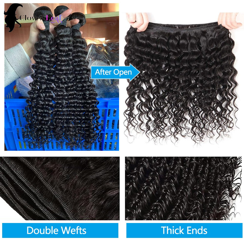 12A Ondas Profundas de Cabelo Humano Brasileiro Remy 30 32 Polegadas Cachos Naturais 100% Cabelo Humano Extensões de Cabelo Humano