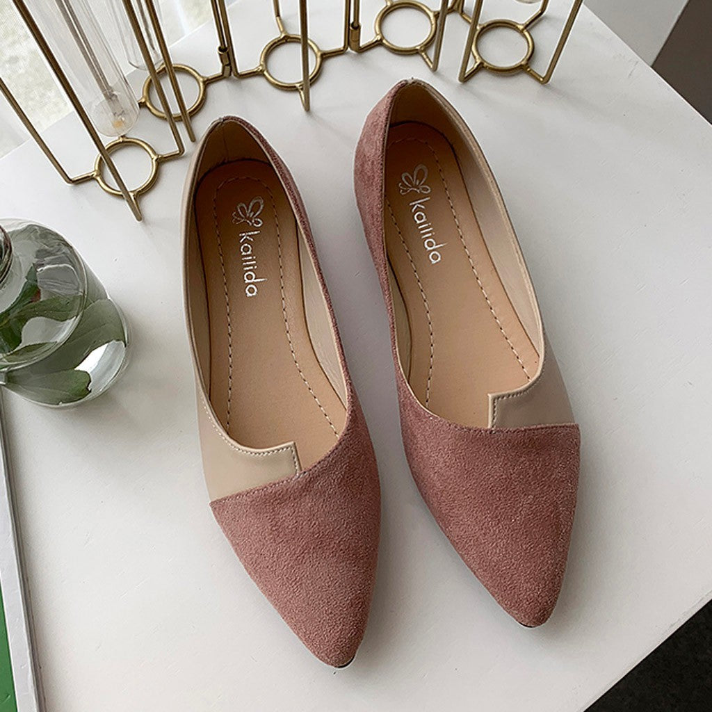 Women Splice Color Flats Fashion Pointed Toe Ballerina Ballet Flat Slip On Shoes ????????? ?????? Sandalias De Mujer Chaussure
