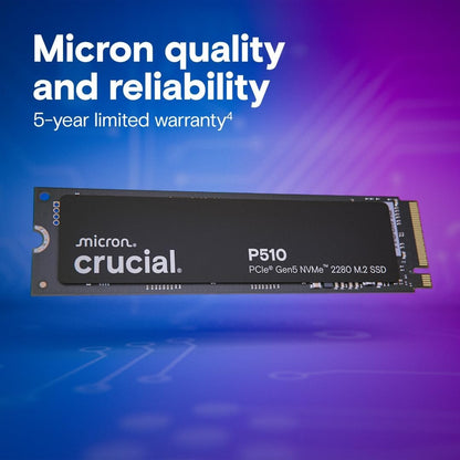 Crucial P510 1TB 2TBGen5 NVMe SSD,PCIe 5.0 M.2 2280 SSD, Internal Solid State Drive, Compatible with Laptop, Desktop(OEM Pack)