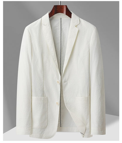 Summer thin suit men's jacket fashion handsome casual high-grade sense of light luxury suit jacket single west sun-protective cl
