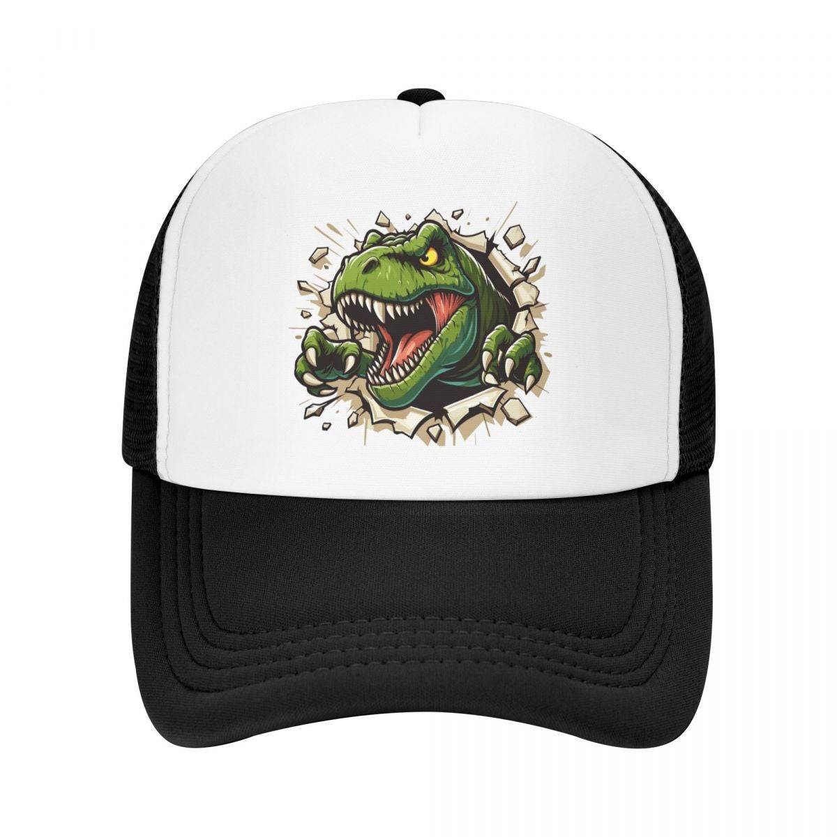 Boné de beisebol com rugidos de dinossauro T-rex selvagem personalizado, masculino, feminino, respirável, chapéu de caminhoneiro, bonés snapback para atividades ao ar livre