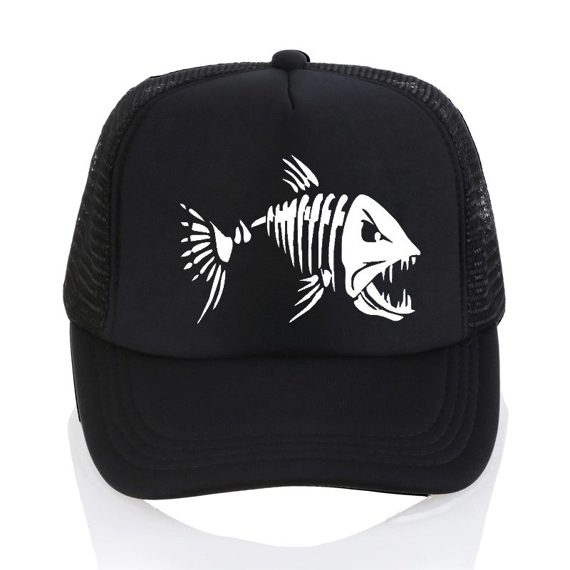 Skull Fish Bones Baseball cap Outdoor Fishings hat Men Summer Mesh breathable cap Fishing enthusiasts adjustable snapback hats