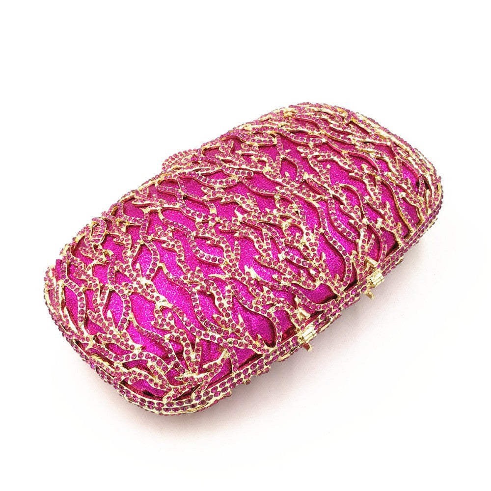 female Hollow Out Golden/black/gray Diamond Wedding Party Handbag Purse Women Crystal Clutch Evening Minaudiere Bag mom gifts