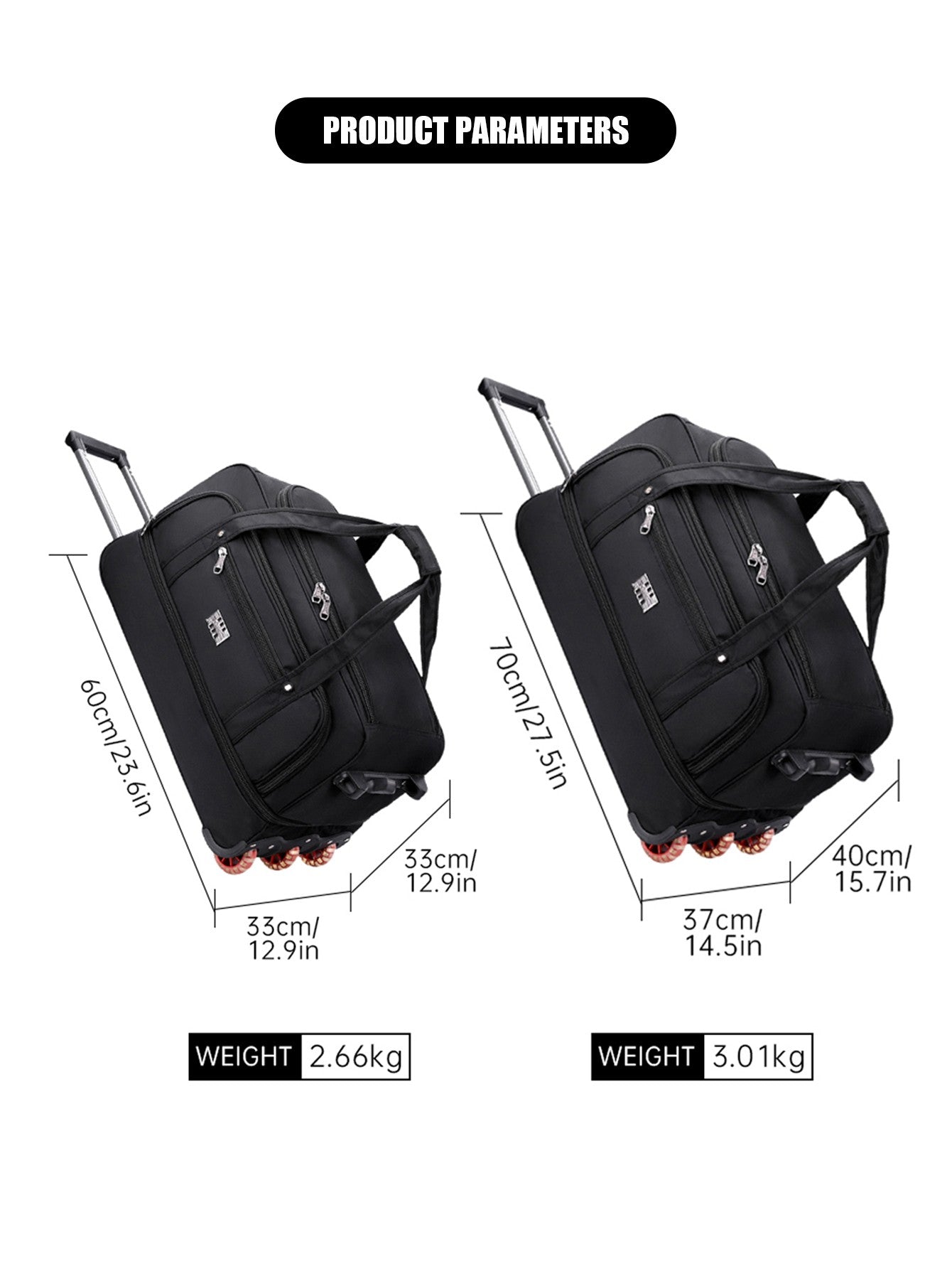 Multifunctional Trolley Travel Bag, Large-Capacity Men's and Women's Business Boarding Bag, Short-Distance Luggage Bag, Portable