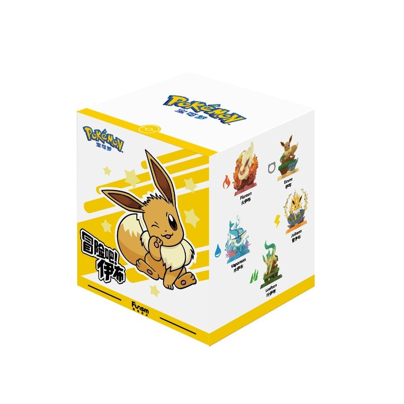 Anime Pokemon Funism Aventura Original Eevee Família Terno BlindBox Flareon Espeon Sylveon Action Figure Coleção Modelo de Brinquedo Presente