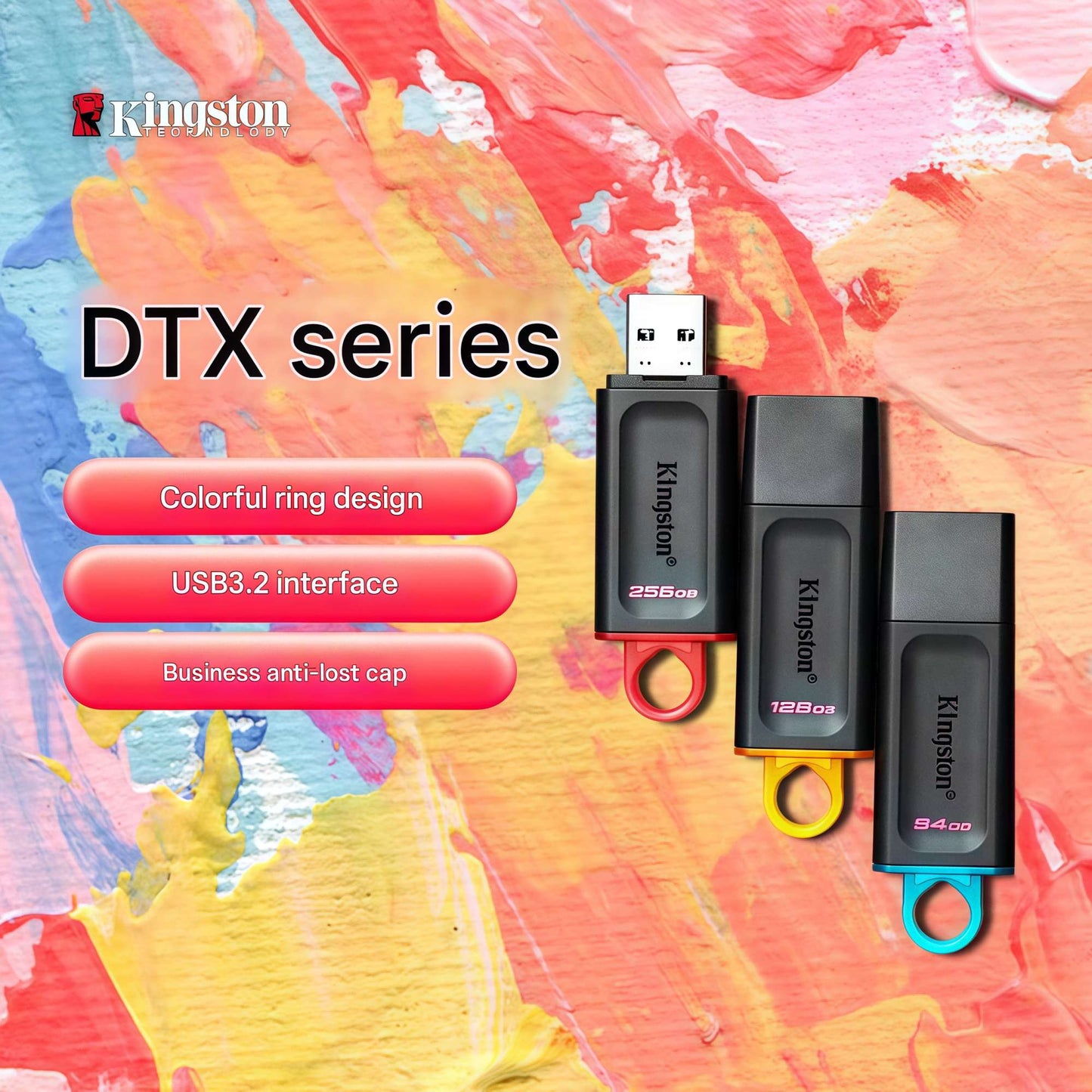 Kingston genuine USB flash drive, high-speed car dashcam, mobile phone/computer, student DIY