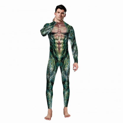 Halloween Animal Jumpsuit Snake Cosplay Costume Tiger Bodysuit Spandex Jumpsuit Party Carnival Stage Performance Dress Up