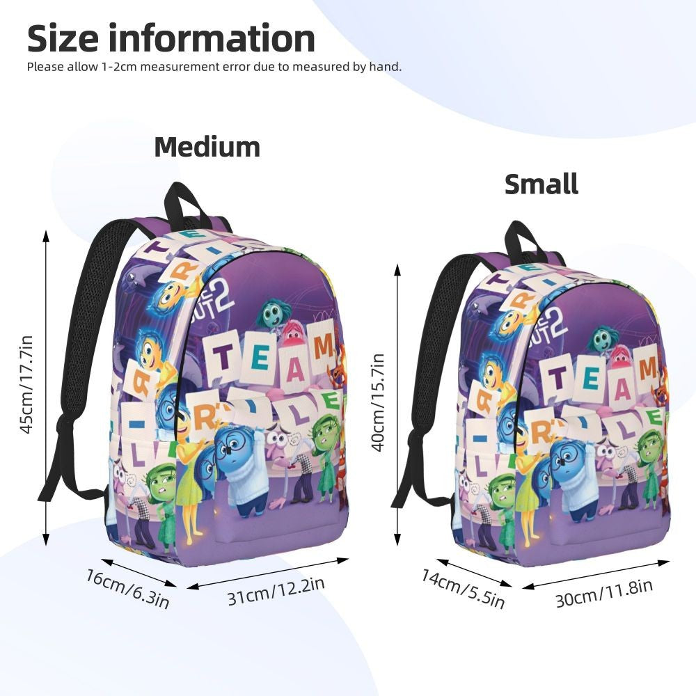 Anime Movie Inside-Out 2 Movie 2024 Backpack for Men Women Teenage Student Work Daypack College Shoulder Bag Sports