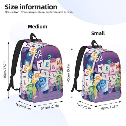 Anime Movie Inside-Out 2 Movie 2024 Backpack for Men Women Teenage Student Work Daypack College Shoulder Bag Sports