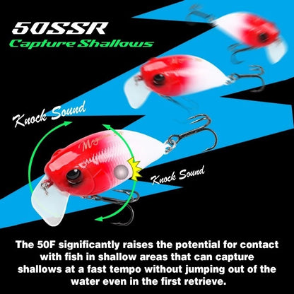TSURINOYA Magician 50F 8.5g 50mm Crankbait Isca de Pesca de Superfície para Pesca em Água Raso Flutuante Iscas Artificiais para Tucunaré e Black Bass
