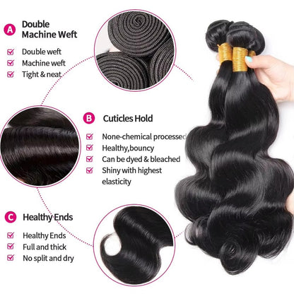 Cabelo Humano Ondulado Malaio 15A, Tecer Pacotes de Cabelo Humano, 100% Não Processado, Extensões de Cabelo Humano Pretas Naturais, 1, 3, 4 Pacotes