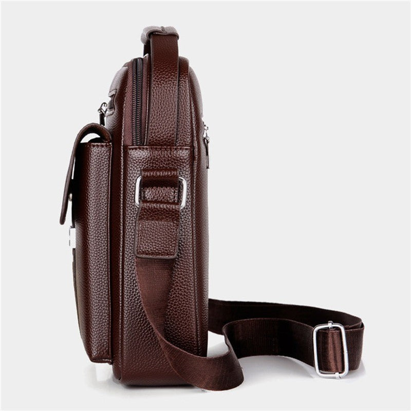 High Quality Men Shoulder Bag Men PU Leather Flaps Men's Crossbody Bags Business Flap Male Solid Messenger Bag Travel Bag