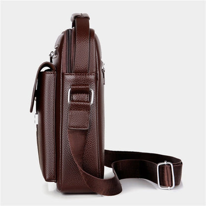 High Quality Men Shoulder Bag Men PU Leather Flaps Men's Crossbody Bags Business Flap Male Solid Messenger Bag Travel Bag