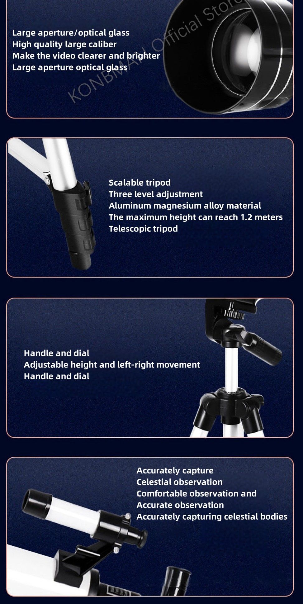 Telescópio Refrator de Abertura de 70 mm para Adultos e Crianças Telescópio Portátil para Iniciantes em Astronomia Telescópio de Viagem