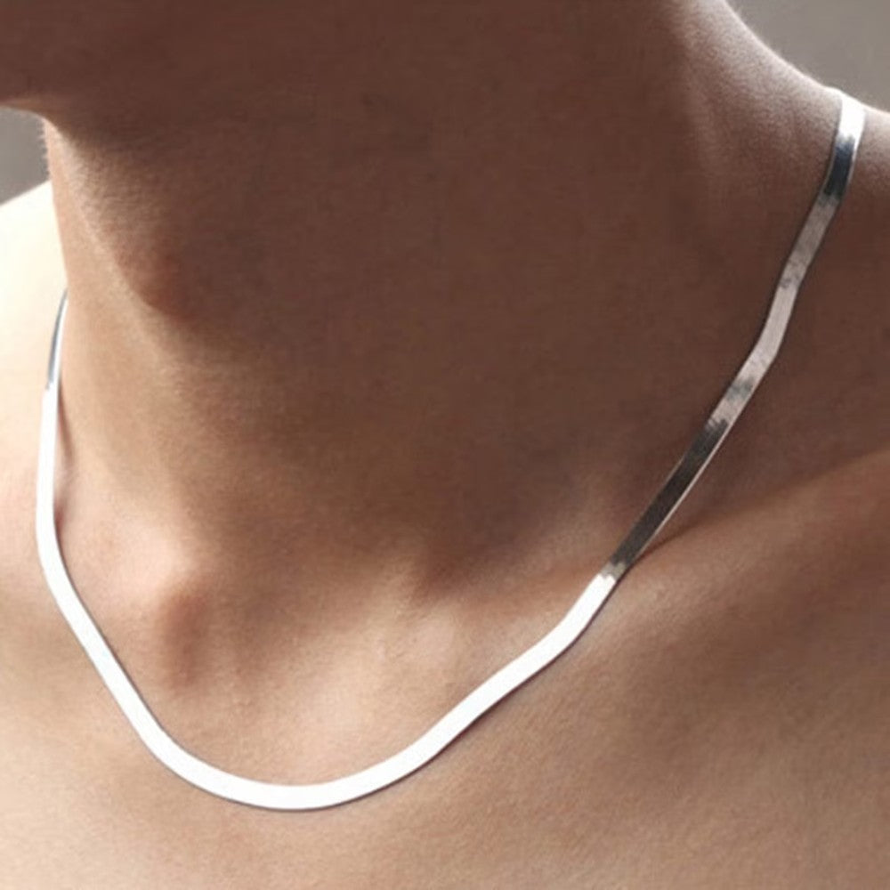 Colar Masculino Hip Hop Snake Chain Nova Moda Aço Inoxidável Cor Prata Acessórios de Joalheria Presente de Festa