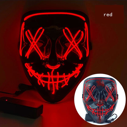 New Halloween Neon Led Purge Masquerade Carnival Party Masks Light Luminous in The Dark Cosplay Supplies