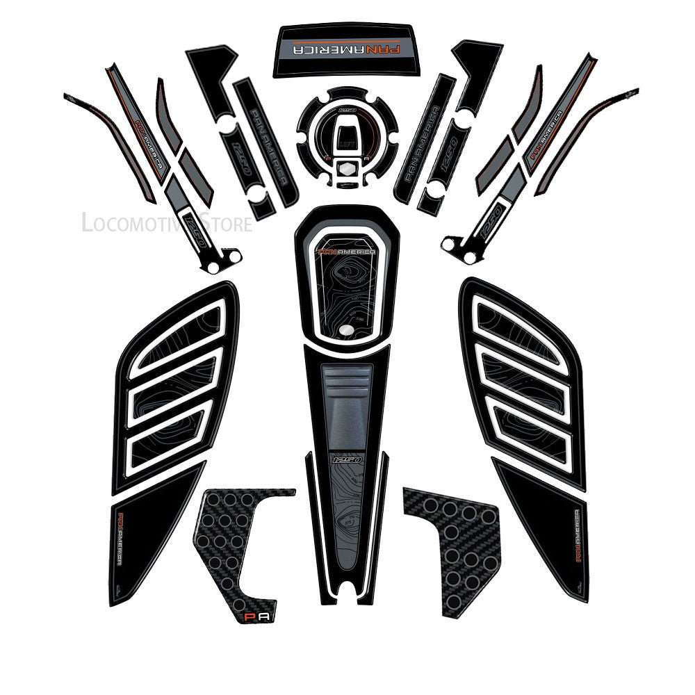 Kit Protetor Tanque Adesivo Resina Epóxi Gel 3D PanAmerica 1250 2023 para Harley Davidson Pan America 1250 2020-2023