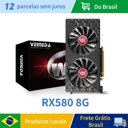 Veineda  RX580 8GB Graphics Card GDDR5 256Bit 2048SP PCIExpress 3.0×16 Gaming Video Cards Desktop Computer components