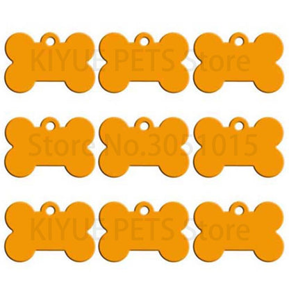 Wholesale 100Pcs Bone Dog ID Tag Engraving Pet Dog ID Tags Collars Bone Name Number Tags Customized Anodizing aluminum Puppy Tag