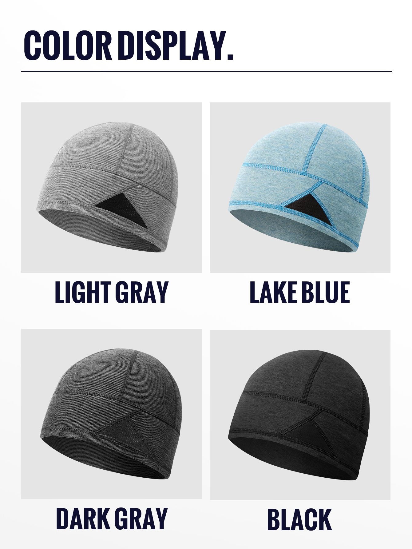 WRELS Warm Beanie Knitted Skull Cap Fashion Winter Hat Thermal Fleece Lined Sports Hat Windproof Sweat Absorbing Sports Hat