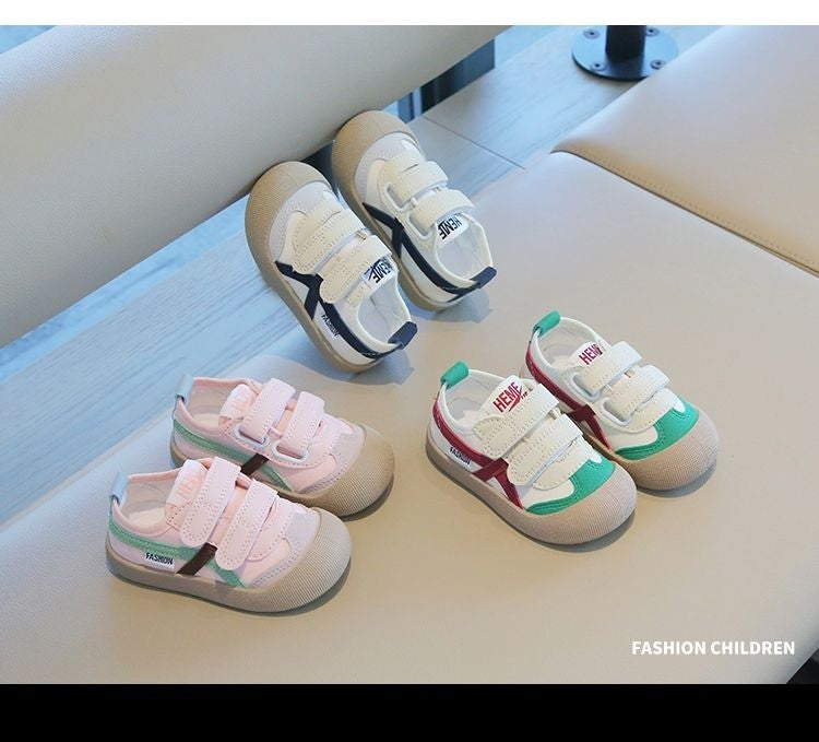 Spring and Autumn 2024 New Korean version of indoor girls canvas shoes soft-soled children's baby toddler shoes children's shoes