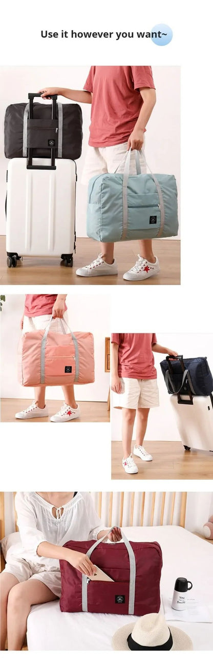 2 Pack Foldable Lightweight Travel Duffel Bag - Water Resistant Carry on Luggage for Overnight Hospital Gym Sports Tote