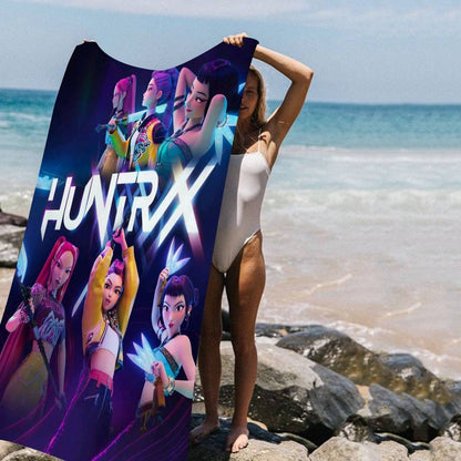 Kpop D-demon Hunters Microfiber Beach Towel Absorbent Quick Dry Soft Yoga Swimming Resort Mountain Climbing Towel
