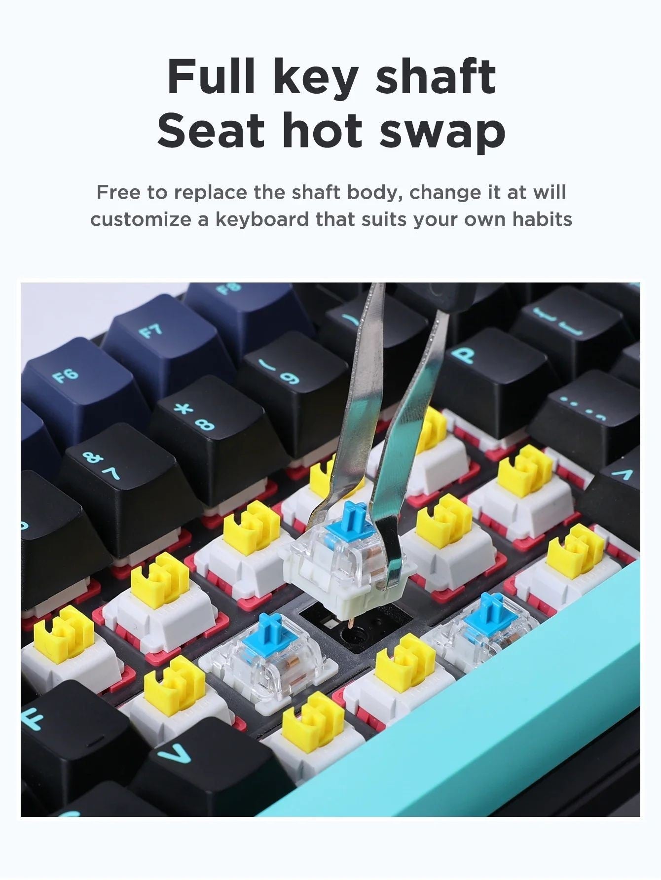 Teclado Mecânico AULA F87Pro 2.4g/Usb/Bluetooth Tri Mode Sem Fio 87 Teclas 5 Camadas de Amortecimento Adequado para Jogos+Digitação