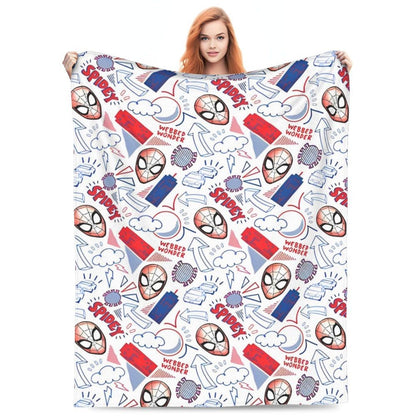 Cobertor de flanela engraçado e quente de desenho animado anime do Homem-Aranha, lindo e legal, para decoração de cama e lounge