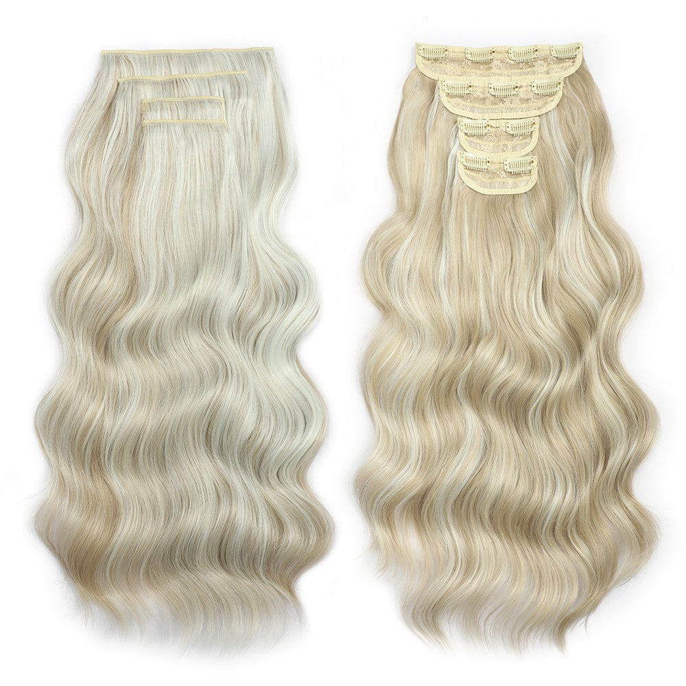 Bio Body Wave Clip in Hair Extensions 22 polegadas 4 peças/lote 220g Macio Natural Fibra Sintética Resistente ao Calor Clip in