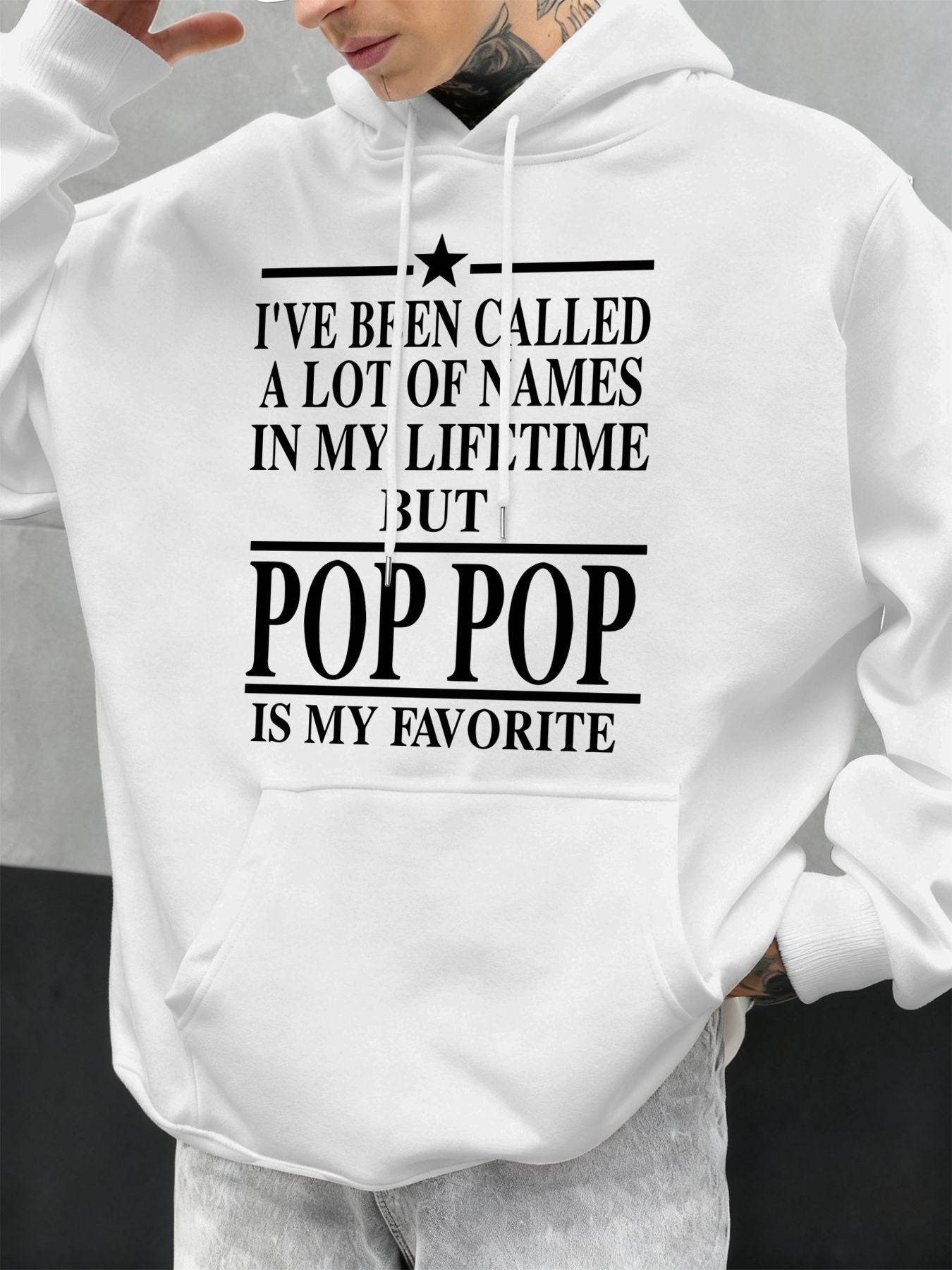 I Like The Word Pop Pop Printed Mens Hoodie Oversize All-Match Hoody Autumn Fleece Tops Casual Clothing Pocket Soft Streetwear