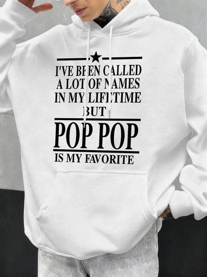 I Like The Word Pop Pop Printed Mens Hoodie Oversize All-Match Hoody Autumn Fleece Tops Casual Clothing Pocket Soft Streetwear