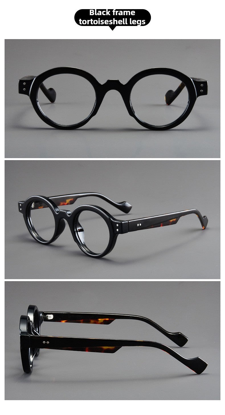 Retro Round Eyeglasses Suitable for Presbyopia Color-matching Trendy Small Frame HD Reading Glasses
