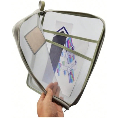 Organizador de Arquivos de Malha com Zíper Transparente, Design Ergonômico para Armazenamento em Escolas, Escritórios e Casas