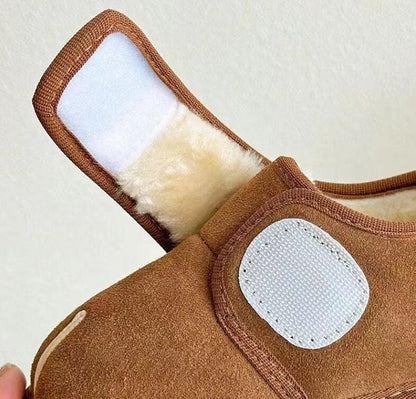 Children's Winter Snow Boots New 2025 Faux Suede Warm Plush Cotton Shoes Boys Fashion Anti-slip Rubber Sole Girls Ankle Boots