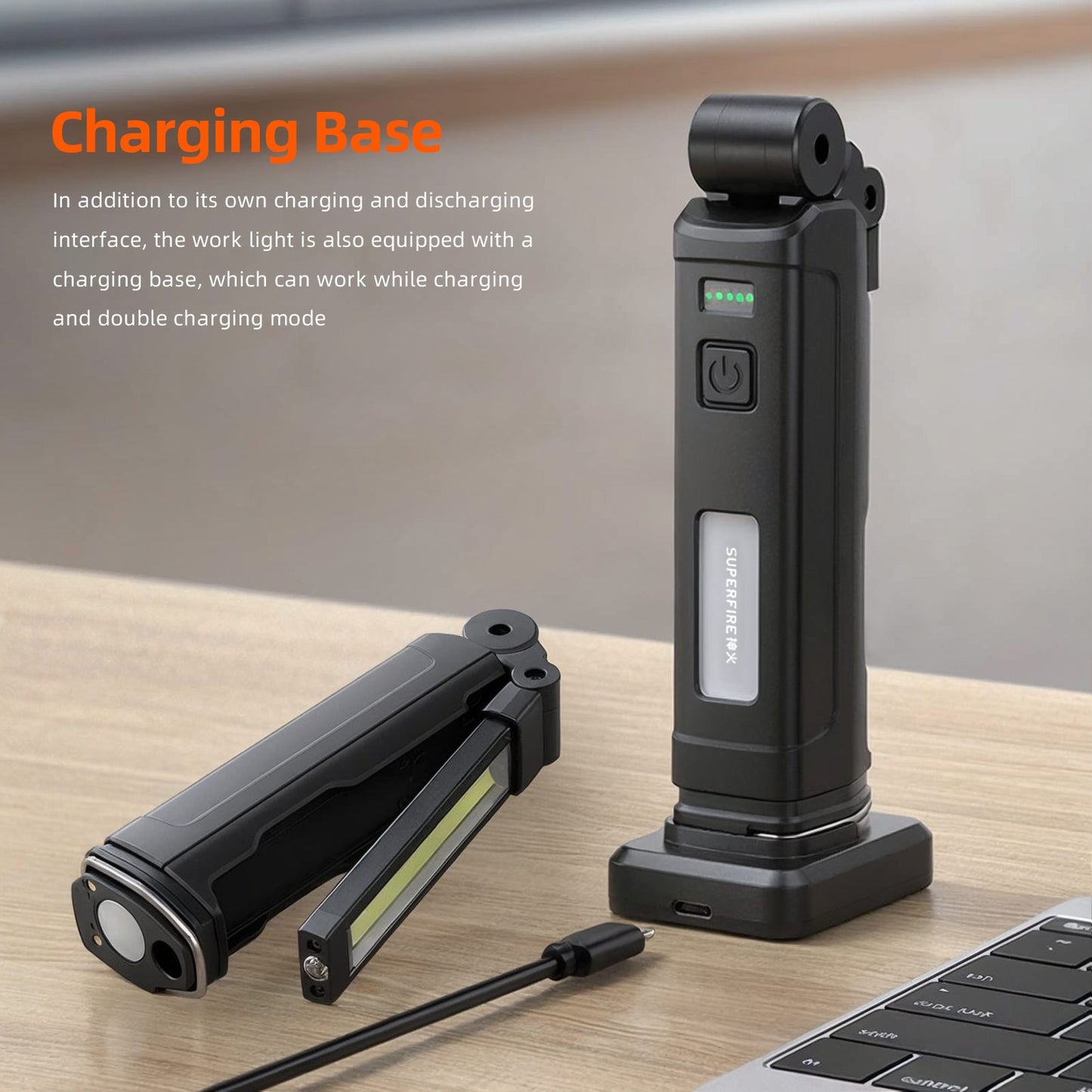 SUPERFIRE G16-S Multifunctional Work light LED+COB Flashlight 360° With Magnetic Base Rechargeable For Car Repair Fishing Torch