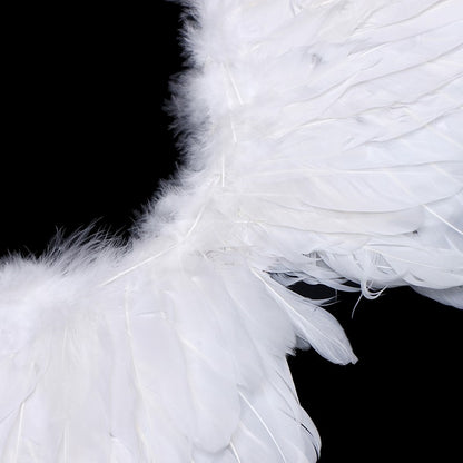 Kids Adult Party Swallow White Angel Feather Wings Halo Magic Wands Cosplay Elastic Straps Wedding Halloween Christmas Birthday