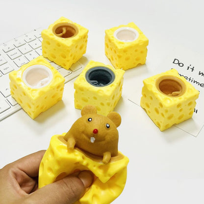 5/10/20/30PCS Cheese Mouse Rabbit Pinch Music Stress Relieving Squirrel Cup Toy Trick Stress Relieving Toy Party Favors
